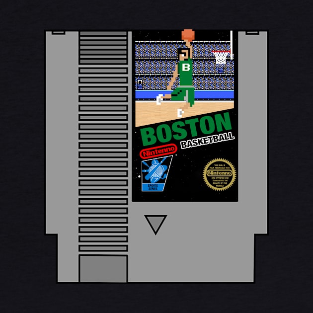 Boston Basketball 8 bit pixel art cartridge design by MulletHappens